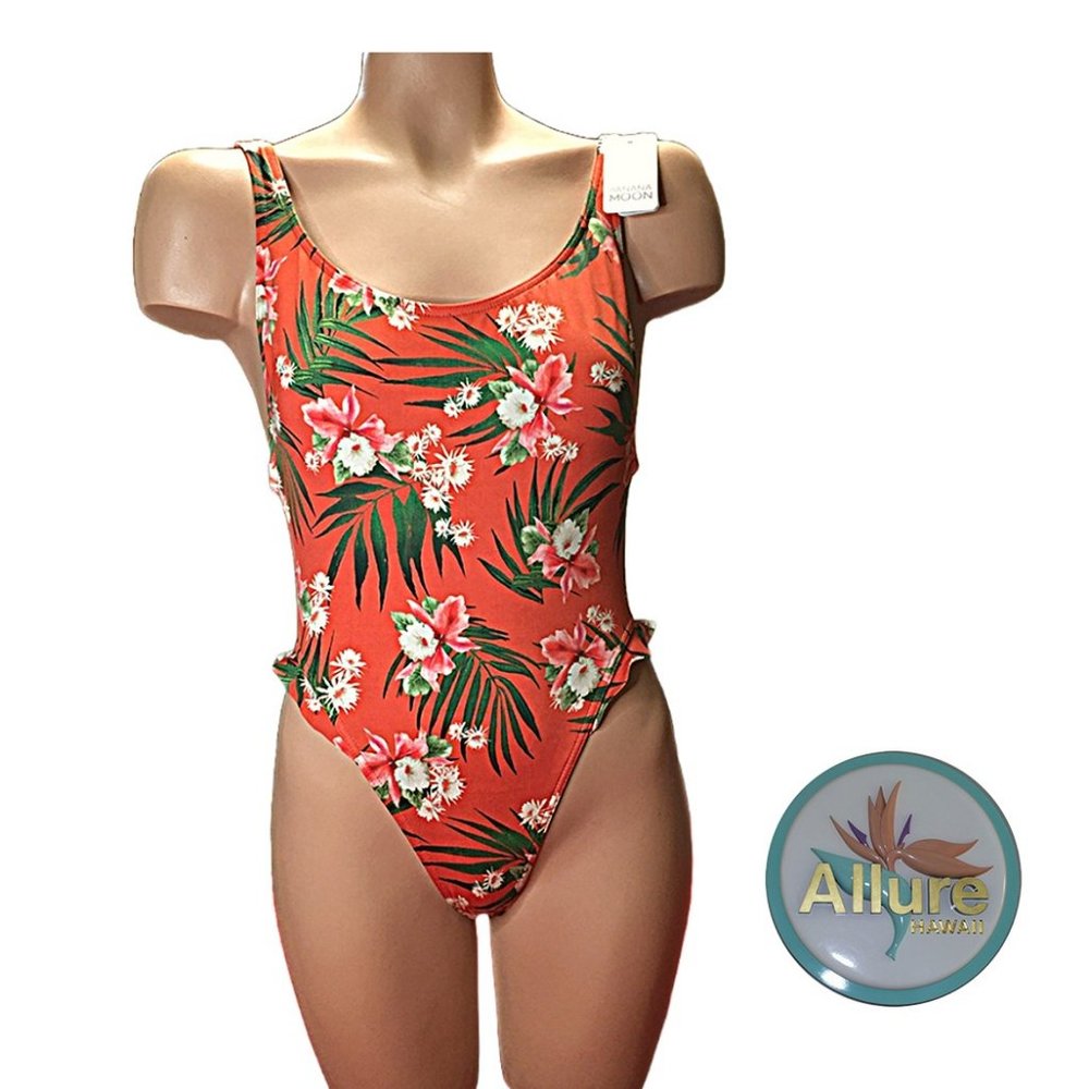 BANANA MOON 1P CORAL TROPICAL FLORAL PRINT SWIMSUIT